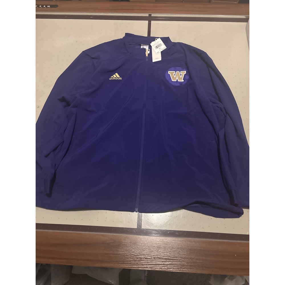 Adidas University of Washington Huskies Full Zip Jacket Purple Mens 2XL JE8188